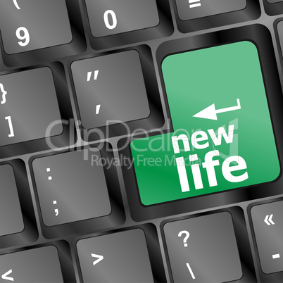 black keyboard with new life words