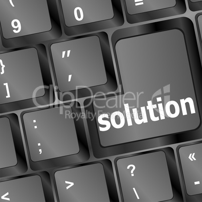 solution word on black keyboard button