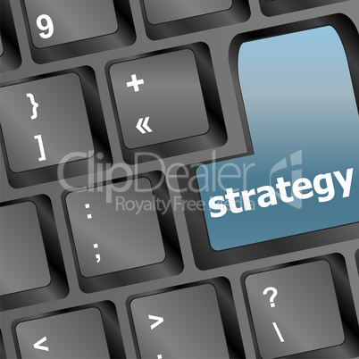Strategy text symbol on keyboard - business concept
