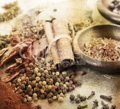 Grunge Image Of Spices