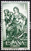 Postage stamp Spain 1963 Holy Family, by Alonso Berruguete, Chri
