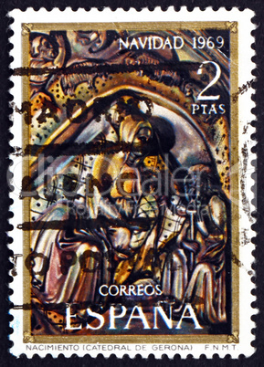 Postage stamp Spain 1969 Nativity, Bas-relief, Christmas