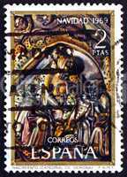 Postage stamp Spain 1969 Nativity, Bas-relief, Christmas