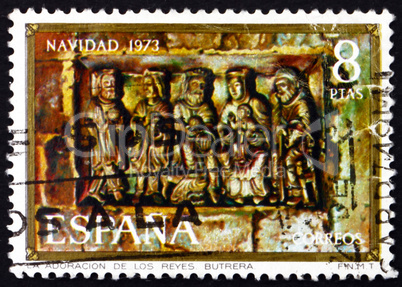 Postage stamp Spain 1973 Adoration of the Kings, Christmas