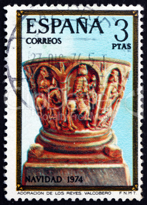 Postage stamp Spain 1974 Adoration of the Kings, Christmas