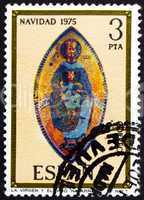 Postage stamp Spain 1975 Madonna, Mosaic, Navarra Cathedral, Chr