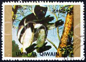 Postage stamp Umm al-Quwain 1972 Monkey, Animal