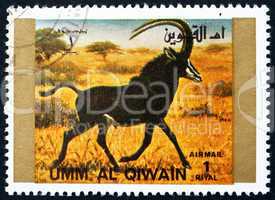 Postage stamp Umm al-Quwain 1972 Tiger, Animal