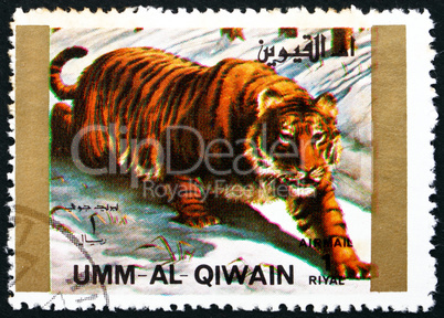 Postage stamp Umm al-Quwain 1972 Tiger, Animal