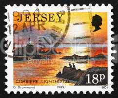 Postage stamp Guernsey 1989 Corbiere Lighthouse, Scenic View