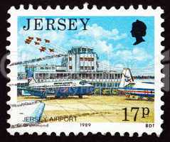 Postage stamp Guernsey 1989 Jersey Airport