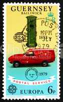 Postage stamp Guernsey 1979 Oldest Pillar Box