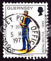 Postage stamp Guernsey 1974 Royal Militia, 1895