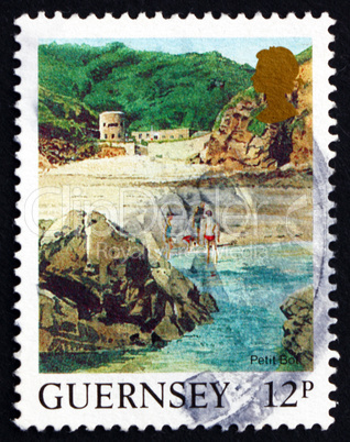 Postage stamp Guernsey 1988 Petit Bot Beach, Landscape