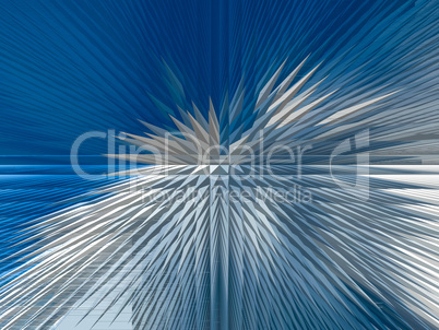 Blue abstract background with sharp thorns