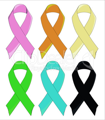 SIx Awareness Ribbons