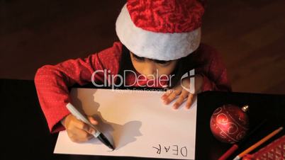 Six Year Old Asian Girl Writes Dear Santa Christmas Letter