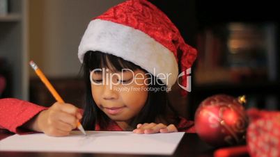 Cute Six Year Old Drawing Picture For Santa Claus-Close Up