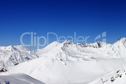 Snowy winter mountains. Caucasus Mountains, Georgia