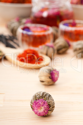 Herbal natural floral tea infusion with dry flowers