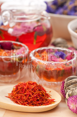 Herbal natural floral tea infusion with dry flowers