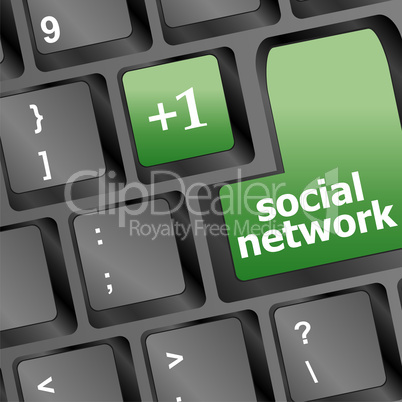 Social network keyboard with only one key