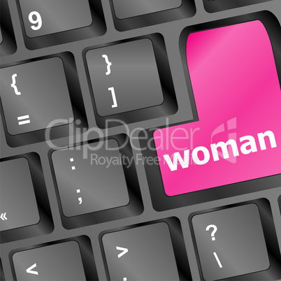 woman word on keyboard button
