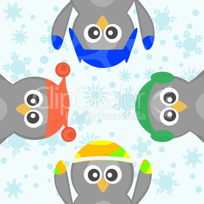 cute penguin winter background