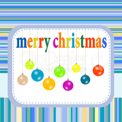 Merry christmas festive background with new year balls