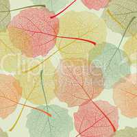 Seamless colors leaves pattern