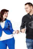 Man and woman with handcuffs