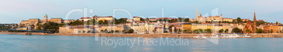 Old Budapest overview as seen from Danube river bank