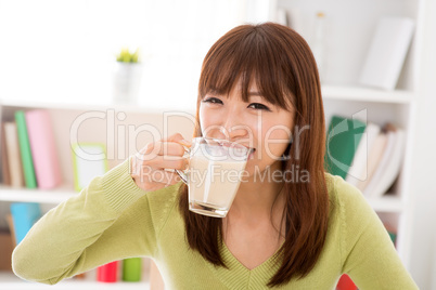 Drinking soy milk