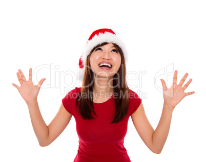 Excited Santa woman