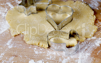 making cookies on wooden desk