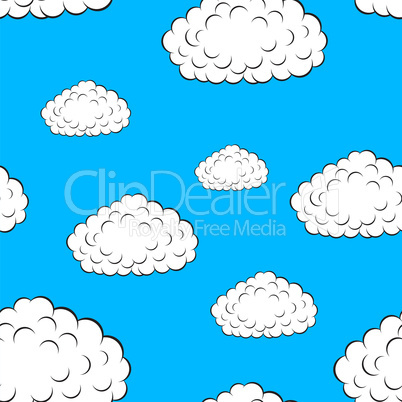 clouds seamless wallpaper, vector illustration