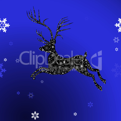 Christmas deer from snowflakes