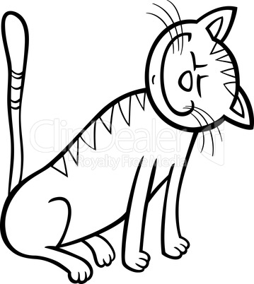 happy cat cartoon for coloring book