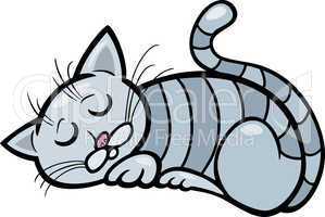 sleeping cat cartoon illustration