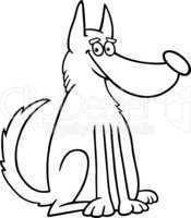 mongrel dog cartoon for coloring