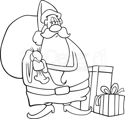 santa claus cartoon for coloring book