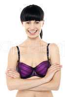 Beautiful smiling caucasian bikini woman