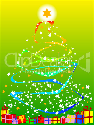 Ribbon and Star Christmas Tree