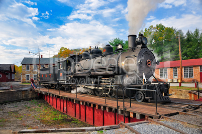 Steam engine on a turntable