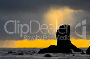 Shaft of light breaks through the cloud at Second Beach