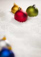 Christmas Ornaments on Snow Flakes with Text Room