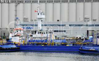 boat in the port of Quebec