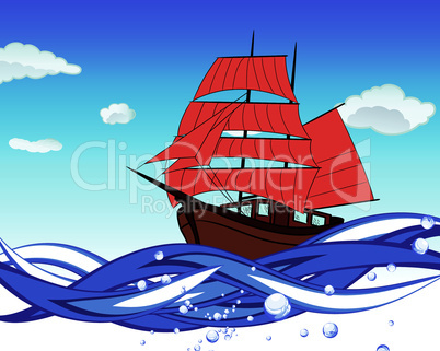 Sailboat With Scarlet Sail