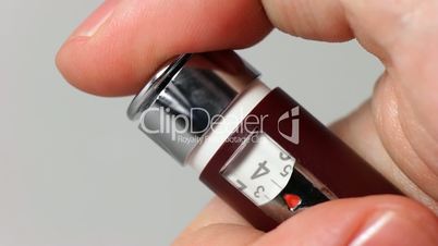 Press out of a syringe-pen five units