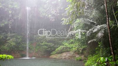 Waterfall at borneo rainforest